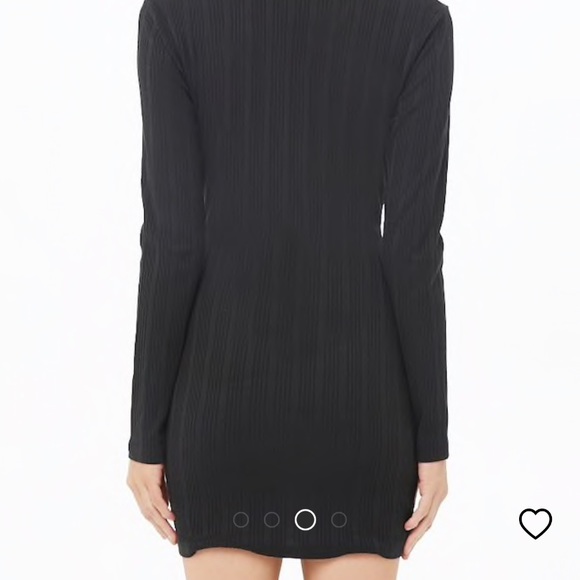 Ribbed Button mini dress bodycon long sleeve - Picture 4 of 4
